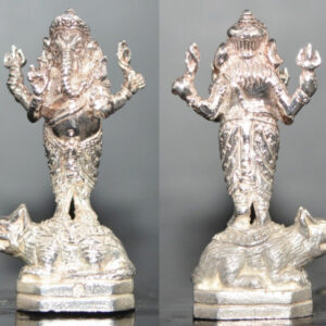 Standing Dancing Ganesha Treading on a Mouse, Silver, Luang Por Klai, Wat Khao Tham Tap, 2005