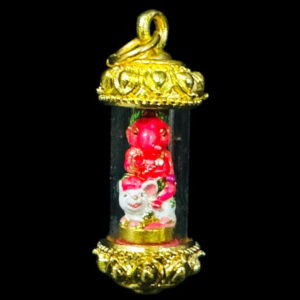 Phra Pikanet (Ganesha) "Pratan Phon" Edition, Bronze with Red Enamel and Gold Gilding, by Kruba Khamfan, Wat Ko Chok, 2024