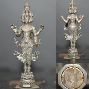 Phra Phorm Trimurthi Silver-Plated Bronze Udom Chok Maha Lap Edition Wat Na Phra Meru 2553