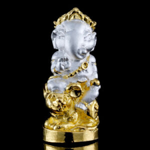 Phra Pikanet (Ganesha) "Pratan Phon" Edition, Bronze with 2K Gold Plating, by Kruba Khamfan, Wat Ko Chok, 2024