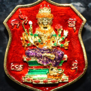 Phra Phorm Nuea Duang Chao Sua Yaowarat Cast Coin Bronze with Gold Plating and Enamel Wat Sampanthawong 2567