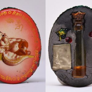 Phra Pikanet (Ganesha) Locket - Red Background, by Phra Ajarn O Buddhoraek, Wat Dhamma Phetchabun, 2017