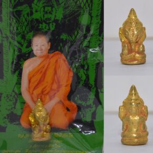 Ancient Cast Phra Pikanet (Ganesha) - Thong Thip Metal, Luang Por Wallop, Wat Doi Thaen Phra Pha Luang, 2556 (2013)