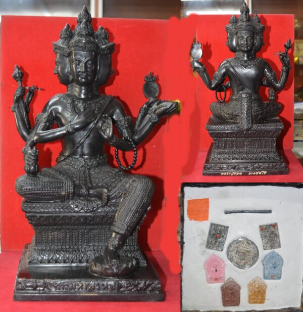 Phra Phrom Black Bronze Bucha Size Setthee 10000 Million Series Luang Pu Rod Wat Khok Krom 2564
