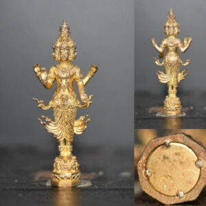 Phra Phorm Trimuti Bronze with Gold Plating Udom Chok Maha Lap Edition Wat Na Phra Meru 2553