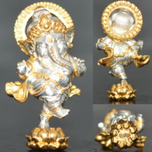 Phra Pikanet (Ganesha) Bronze Gajalila Ganesha, 2K Gold Plated, Luang Pu Yurn, Wat Nong Pa Mak, 2025