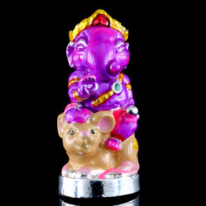 Phra Pikanet (Ganesha) "Pratan Phon" Edition, Alpaca Purple Enamel, by Kruba Khamfan, Wat Ko Chok 2024