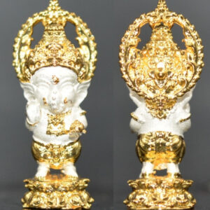 Phra Pikanet (Ganesha) Om Shri Ganesha, Bronze with 2K Gold Plating, by Luang Phor Khamfan Inthawanno, Wat Ko Chok, 2024