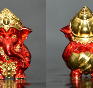 Mini Ganesha for Wealth and Fortune - Bronze with Gold and Enamel by Luang Por Klom, Wat Nong Bua (2027)