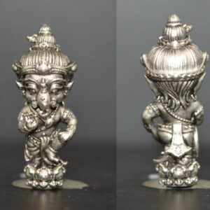 Mini Phra Pikanet (Ganesha) in Dancing Pose, Bronze with Satin Finish by Luang Phor Khamfan, Wat Ko Chok, 2022