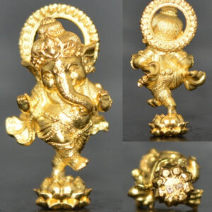 Phra Pikanet (Ganesha) Bronze Gold-Plated Amulet - Luang Pu Yuen, Wat Nong Pa Mak, 2025