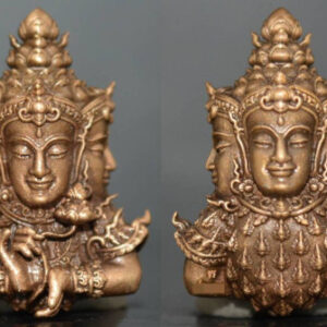 Phra Phorm Thao Maha Phrom Thada Floating Buddha Amulet, Bronze Satin Finish, Luang Phor Wichit, Buddhist Worship Dharma Practice Center 2565