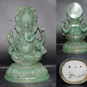 Phra Pikanet (Ganesha) Blessing Pose, Worship Size, Maha Thep Edition, Auspicious Timing, Green Nimit, Master Plien Hattayanon, 2023