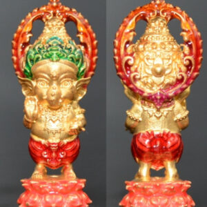 Phra Pikanet (Ganesha) "Om Shri Ganesha" Bronze with Gold Inlay by Kruba Khamfan Inthawanno, Wat Ko Chok 2024
