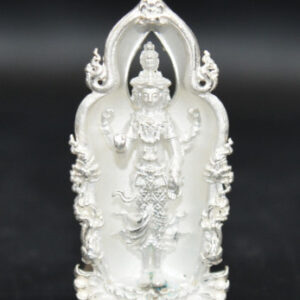 Phra Phorm (Trimurthi) Bronze with Silver Plating Large Print by Phra Ajarn Lek Wat Tham Khao Noi 2561