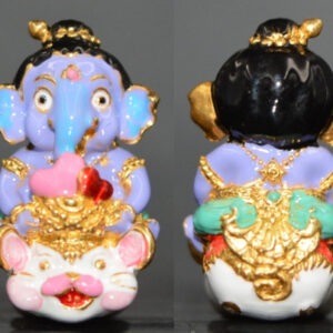 Small Bronze Ganesha Amulet with Gold Enamel - Luang Por Lek, Wat Tham Khao Noi Kesaro (2023)
