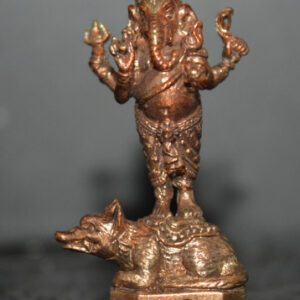 Standing Dancing Ganesha Treading on a Mouse, Nawak Metal, Luang Phor Klai, Wat Khao Tham Tap, 2005