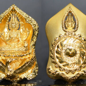 Phra Phrom Siam Thewa, Bronze with Gold Plating, Kruba Kampeng, Makha Ngam Monastery, Kamphaeng Phet, 2560