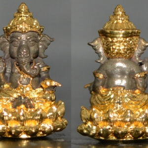 Black Gold Plated Bronze Phra Pikanet (Ganesha) by Luang Pu Maen, Wat Khao Chan, 2022