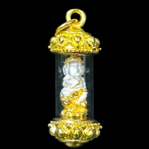 Phra Pikanet (Ganesha) "Pratan Phon" Edition, Bronze with 2K Gold Coating, by Kruba Khamfan, Wat Ko Chok, 2024