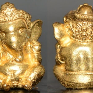 Phra Pikanet (Ganesha) Kachana Small Amulet, Bronze Gold Plated, Luang Pu Si, Wat Phueanimit 2024