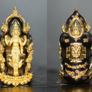 Phra Phorm Trimurtic Som Prathana Model, Bronze with Black Gold Plating, Ajarn Annop, Wat Tham Khao Noi, 2561