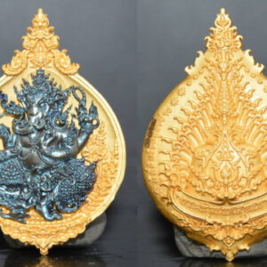 Phra Pikanet (Ganesha) Happy & Relaxed Amulet, Rainbow Bell Metal, Luang Pu Ta, Wat Pa Thasophonmungkaram, BE 2561 (2018)