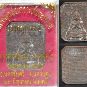 Phra Phrom Armor Cast Coin, Nawa Material, Luang Phor Kong, Wat Klang Bang Kaew, 2558, Size 2.8*2.2 cm
